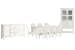 Willowbrook - Extendable Rectangular Dining Table With 8 Upholstered Side Chairs, Buffet And Display Cabinet - Egg Shell White