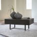 Kevmart - Grayish Brown / Black - Rectangular Cocktail Table