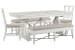 Heron Cove - Extendable Trestle Dining Table With 2 Upholstered Benches And 2 Side Chairs - Chalk White And Dovetail Gray