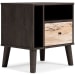 Piperton - Brown / Black - One Drawer Night Stand - Vinyl-Wrapped