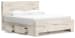 Lawroy - Light Natural - King Panel Bed With 2 Under Bed Storage Units