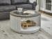 Melody - Round Coffee Table With Casters - White