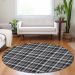 Addison Rugs Chantille Black 8'0" x 8'0" Round Room Scene