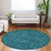 Addison Rugs Chantille Teal 8'0" x 8'0" Round Room Scene