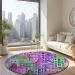 Addison Rugs Chantille Purple 8'0" x 8'0" Round Room Scene