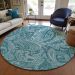 Addison Rugs Chantille Turquoise 8'0" x 8'0" Round Room Scene