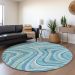 Addison Rugs Chantille Blue 8'0" x 8'0" Round Room Scene