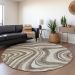 Addison Rugs Chantille Brown 8'0" x 8'0" Round Room Scene