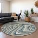 Addison Rugs Chantille Teal 8'0" x 8'0" Round Room Scene