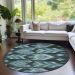 Addison Rugs Chantille Teal 8'0" x 8'0" Round Room Scene