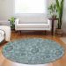 Addison Rugs Chantille Turquoise 8'0" x 8'0" Round Room Scene
