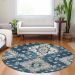 Addison Rugs Chantille Navy 8'0" x 8'0" Round Room Scene