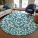 Addison Rugs Chantille Teal 8'0" x 8'0" Round Room Scene