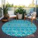 Addison Rugs Chantille Teal 8'0" x 8'0" Round Room Scene