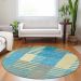 Addison Rugs Chantille Teal 8'0" x 8'0" Round Room Scene