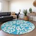 Addison Rugs Chantille Turquoise 8'0" x 8'0" Round Room Scene