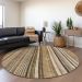 Addison Rugs Chantille Taupe 8'0" x 8'0" Round Room Scene