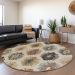 Addison Rugs Chantille Beige 8'0" x 8'0" Round Room Scene