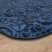 Mohawk Dri-pro Deluxe Cushion Mat Damask Nouveau Blue 1'8" x 3'6" Room Scene