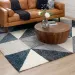 Karastan Rugs Bowen By Drew & Jonathan Home Oblique Blue Room Scene