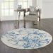 Nourison Home Jubilant Ivory Blue 5'3" x Round Room Scene