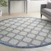 Nourison Home Country Side Ivory Blue 7’10” x Round Room Scene