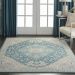Nourison Home Tranquil Ivory/Turquoise 5'3" x 7'3" Room Scene