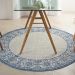 Nourison Home Country Side Ivory Blue 5'3" x Round Room Scene