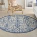 Nourison Home Country Side Ivory Blue 5'3" x Round Room Scene