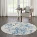 Nourison Home Jubilant Ivory Blue 5'3" x Round Room Scene