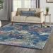 Nourison Home Fusion Blue Multi Colored 7'10" x 10'6" Room Scene