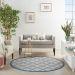 Nourison Home Country Side Ivory Blue 5'3" x Round Room Scene