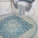 Nourison Home Tranquil Ivory/Turquoise 5'3" x Round Room Scene