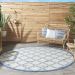 Nourison Home Country Side Ivory Blue 7’10” x Round Room Scene