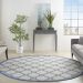 Nourison Home Country Side Ivory Blue 7’10” x Round Room Scene