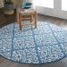 Nourison Home Grafix Blue 5'3" x Round Room Scene