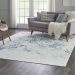 Nourison Home Jubilant Ivory Blue 7'10" x 9'10" Room Scene