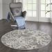 Nourison Home Jubilant Grey 5'3" x Round Room Scene