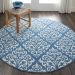 Nourison Home Grafix Blue 5'3" x Round Room Scene