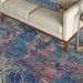 Nourison Home Fusion Blue Multi Colored 7'10" x 10'6" Room Scene