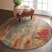 Nourison Home Somerset Teal/Multicolor 5'6" x Round Room Scene