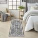 Nourison Home Lennox Charcoal/Ivory/Blue 2'2" x 7'6" Runner Room Scene