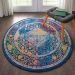 Nourison Home Ankara Global Blue/Multicolor 4' x Round Room Scene
