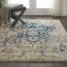 Nourison Home Fusion Cream/Blue 5'3" x 7'3" Room Scene