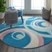 Nourison Home Grafix Blue Multi Colored 5'3" x Round Room Scene