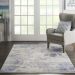 Nourison Home Silky Textures Blue/Cream 5'3" x 7'3" Room Scene