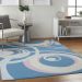 Nourison Home Grafix Blue Multi Colored 5'3" x 7'3" Room Scene