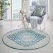 Nourison Home Tranquil Ivory/Turquoise 5'3" x Round Room Scene
