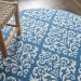 Nourison Home Grafix Blue 5'3" x Round Room Scene