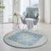 Nourison Home Tranquil Ivory/Turquoise 5'3" x Round Room Scene
